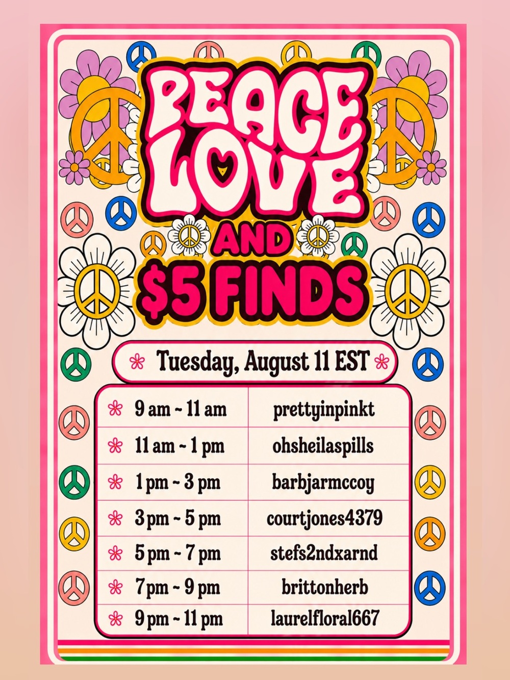 8/11 Peace Love and $5 Finds Raid Train